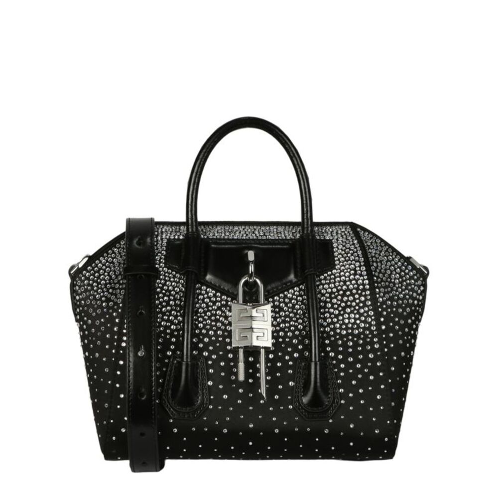 Givenchy Mini Antigona Lock Shoulder Bag With Strass Womens